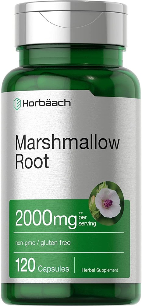 Marshmallow Root Capsules | 2000mg | 120 Count | Non-GMO | by Horbaach