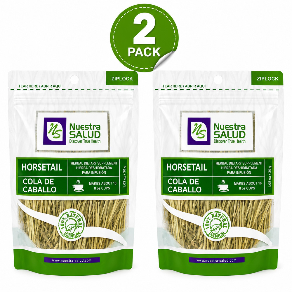 2 Pack Cola de Caballo/ Horsetail 100% Natural Tea- Nuestra Salud 60 G. Total