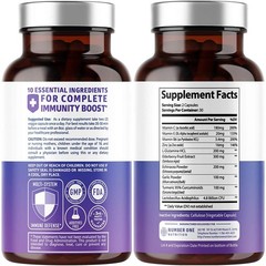 Premium 10 in 1 Immune Support Supplement [10 Potent 60 Count (Pack of 1)