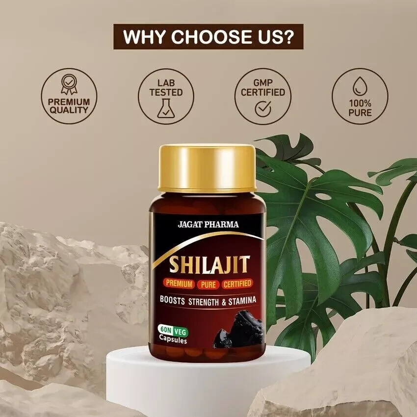 Himalayan Premium Pure Shilajit Certified Cap (60 Caps) IMPROVES VIGOR-VITALITY.