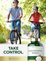 Glucomannan Capsules | 2400mg | 200 Count | Konjac Root | Non-GMO | by Carlyle