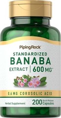 Banaba Leaf Extract | 600mg | 200 Capsules | Non-GMO | by Piping Rock