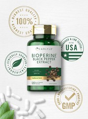 Bioperine Black Pepper Extract 10mg | 120 Capsules | Non-GMO | by Carlyle
