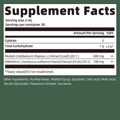 GPGP GreenPeople 2 Pack Mullein Leaf Drops 600mg with Elderberry Max Strengt…