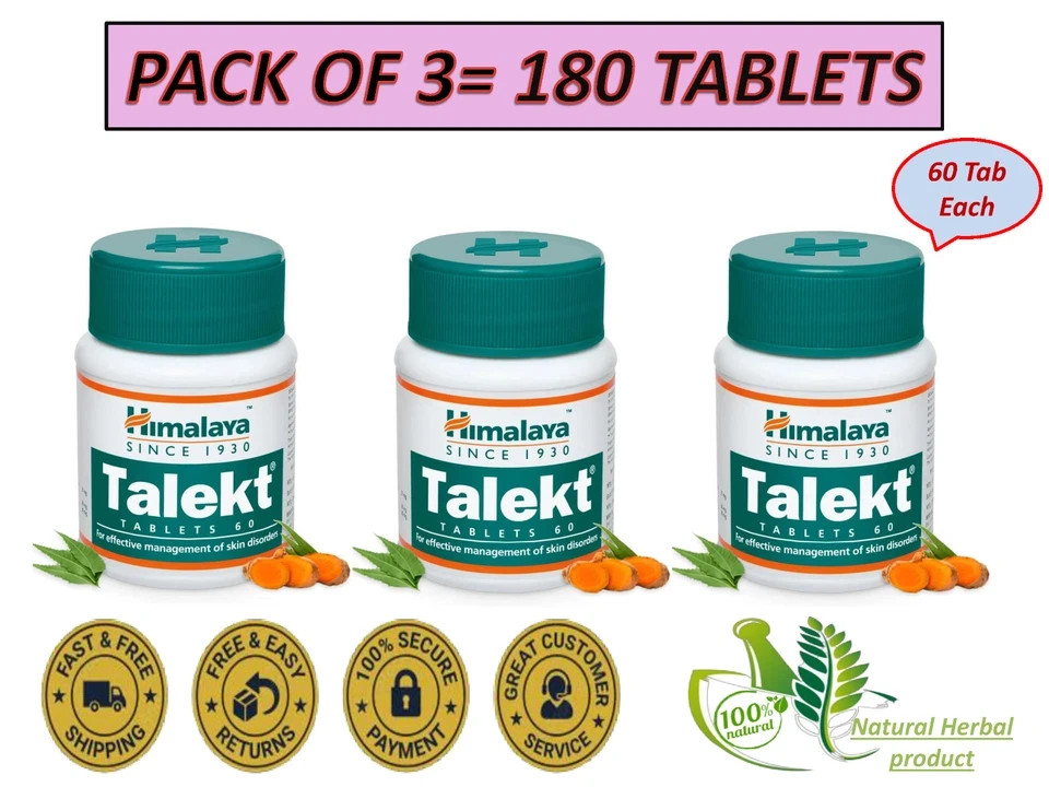 Talekt BY Himalaya for Skin Health Support (60 Tab X 3) FREE SHIPPING I EXP 2027