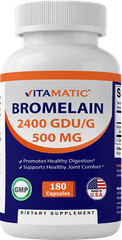 Vitamatic Bromelain Supplement 500mg, 2400 GDU/g 180 Capsules