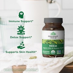 ORGANIC INDIA Neem Leaf Capsules, Herbal Supplement – 180 Count (Pack of 1)