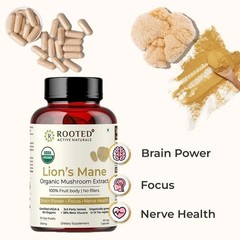 Lions Mane Mushroom Extract Capsules USDA Organic 60 Capsul c583