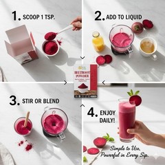 Natural Beetroot Powder – Boost Energy & Stamina – , 5.3 oz Resealable Pack