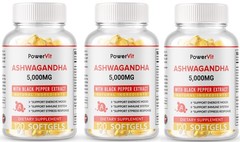 ASHWAGANDHA 5000MG 360 SOFTGELS – HIGH STRENGTH STRESS FATIGUE ANXIETY RELIEF