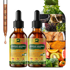 1-4x Soursop Bitters Liquid Drops with Sea Moss Black Seed Oil Turmeric 60mL