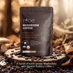 YEGE Mushroom Coffee, Instant Coffee Blend, 6 Adaptogenic Mushrooms, 30