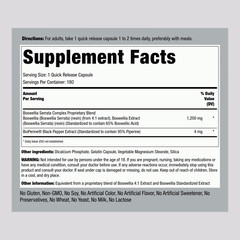 Boswellia Serrata Extract | 1200mg | 180 Capsules | Complex | by Piping Rock
