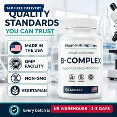Vitamin B-Complex – 100 Tablets | Energy Metabolism & Nerve Support | Balanced B