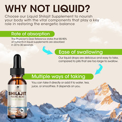1/2Packs Organic Pure Shilajit Drops 60ml, Extremely Potent, Fulvic Acid