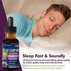 Valerian Root Sleep Aid Drops, Gotas de Glicinato y 2 Fl Oz (Pack of 1)