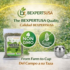 Menta seca (hojas de menta seca) 4 onzas |% 100 natural, sin OMG, sin gluten, me