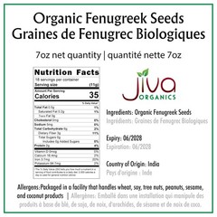 Organic Fenugreek Seeds Whole 7 oz. – Methi Seed for Cooking, Sprouting & Hair G