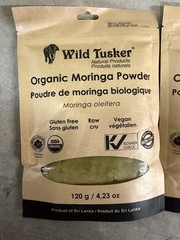NEW Wild Tusker Organic Moringa Powder 2pack 120g Each BB 27 MR 09