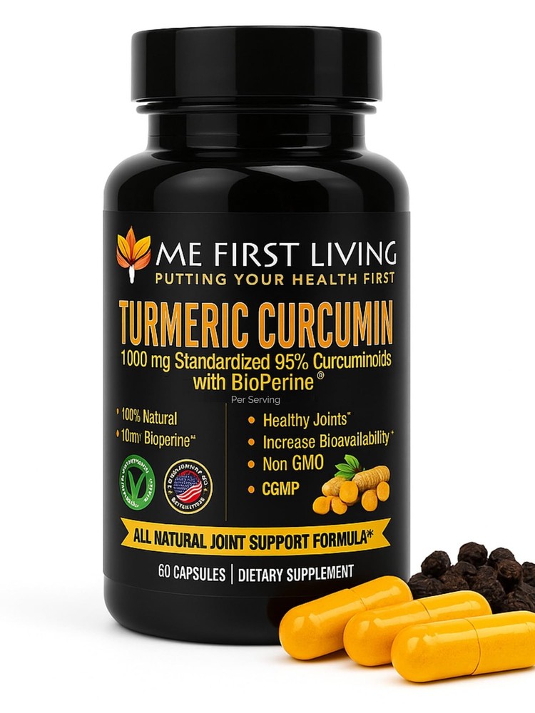 Me First Living Turmeric Curcumin 1000 mg 95% 60 Count (Pack of 1)