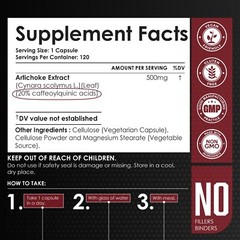Artichoke Extract ( 20% caffeoylquinic acid )Capsules – Blood Sugar 120 Pills