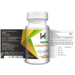 H&C Herbal Ingredients Expert Neem and Turmeric Powder in Veg Capsules 120-450mg