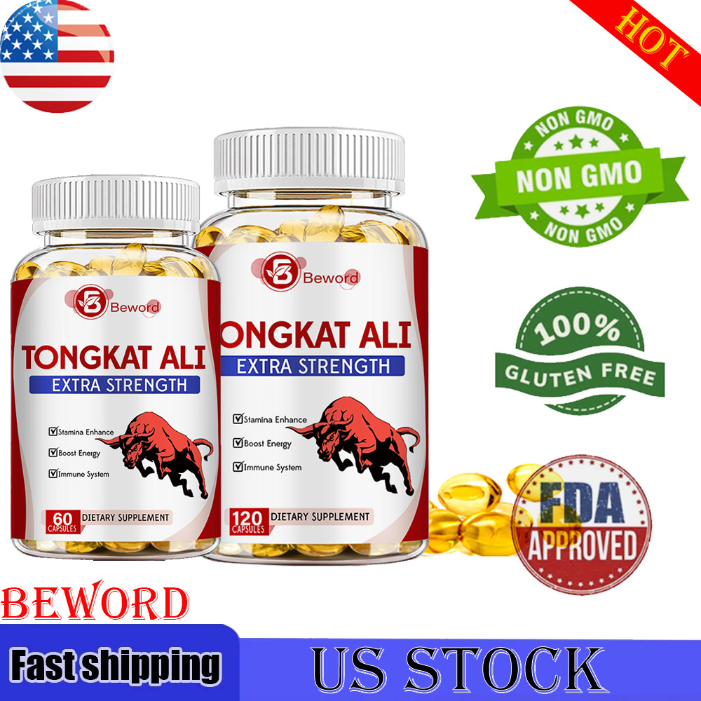 TONG KAT ALI 200:1 3450MG 120 veggie Capsules Root Extract Testosterone Booster