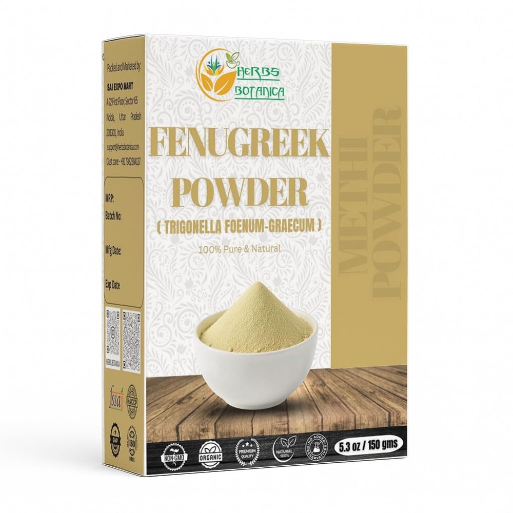 Herbs Botanica Fenugreek Powder Organic 100% Pure & Natural Methi for Hair, S…