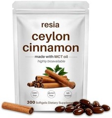 RESIA Ceylon Cinnamon Softgels with MCT Oil, Herbal Cinnamon Extract for Dail…