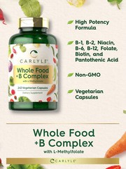 Whole Food Multivitamin with B Complex | 240 Capsules | Vegetarian | by Carlyle