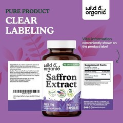 Wild & Organic Saffron Extract Capsules 88.5 mg – Mood, Focus, Eye Support