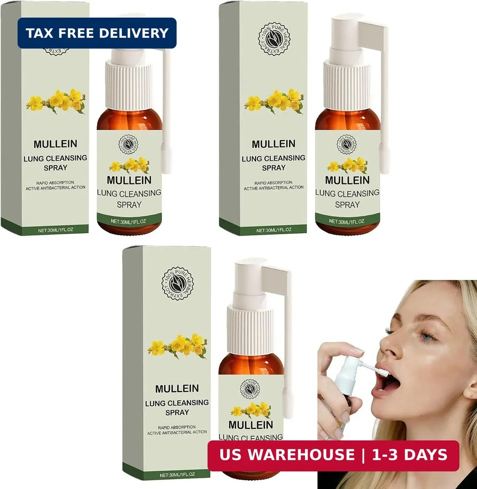 Mullein Lung Cleansing Spray,Organic Herbal Lung Cleanse Mist with Mullein Leaf