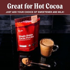 Organic Unsweetened Cacao Powder with Rich Dark Chocolate Flavor NEW