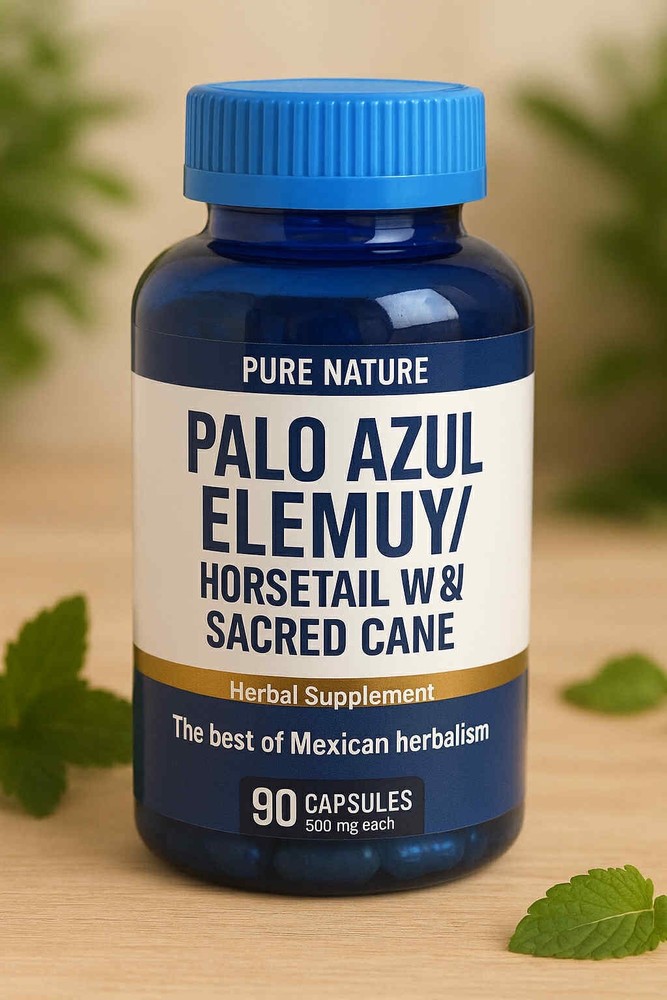 Palo Azul, Elemury, Horsetail & Sacred Cane-Herbal Supplement 90 Capsules 500mg