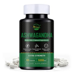 60pcs Ashwagandha Tablets High Potency for Relieve Stress,Anxiety Healthy Care