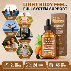 25-in-1 Liposomal Wormwood Black Walnut Clove Parasite Cleanse Drops | Herbal Dr