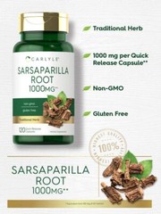 Sarsaparilla Root Capsules 1000mg | 120 Count | Non-GMO | by Carlyle