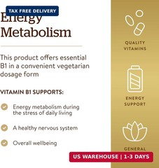 Vitamin B1 (Thiamin) 500 mg, 100 Tablets – Energy Metabolism | Healthy Nervous S
