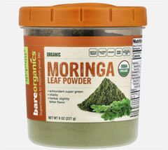 BareOrganics – Organic Moringa Leaf Powder, 8 oz (227 g) EXP. 10/2027