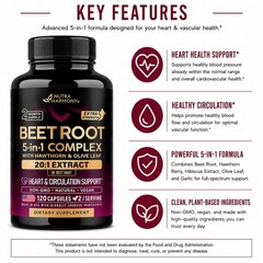 Beet Root Blood Pressure Support Nitric Oxide – Hawthorne Berry/Olive Leaf