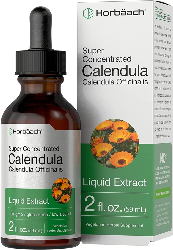 Calendula Liquid Extract | 2 fl oz | Vegetarian | Non-GMO | by Horbaach