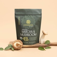 Sunwarrior Organic Matcha Mushroom Powder Supplement Mushroom Coffee, 3.2 oz