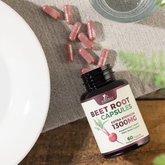 Beet Root Capsules 1300mg – Extra Strength Red Beetroot Powder Supplement – Su