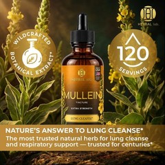 Mullein Leaf Extract Organic Lung Cleanse Drops for Lung Health Natural Herbal ✅