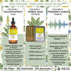 Mullein Lung Support Kit – Organic Extract + Inhalation Sticks + Frequency Music