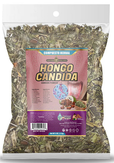 Hongo Cándida Compuesto Herbal / Tea 4 oz Apoya el equilibrio Flora Intestinal