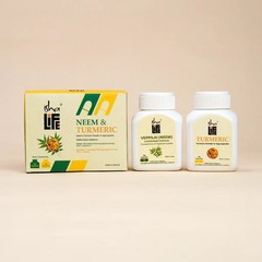 Isha Life Neem & Turmeric Powder in Veg Capsules Combo Pack (100 Caps Each)