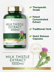 Milk Thistle Extract Capsules | 1000mg | 300 Count | Non-GMO | by Carlyle