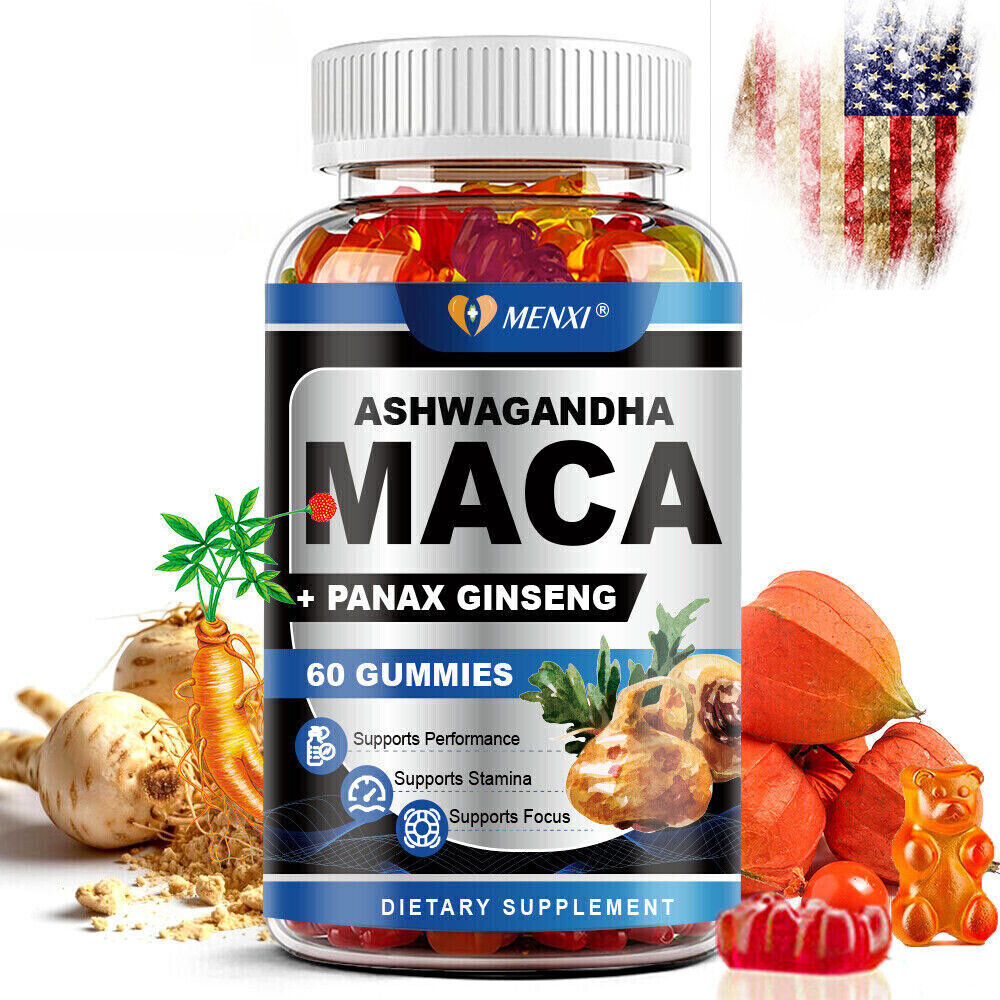 MENXI Black Maca Gummies – Stress Resilience & Sexual Function Enhancer 60PCS