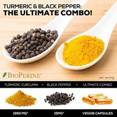 Tumeric Curcumin Max Potency With Bioperine Black Pepper 2600MG, 240 Capsules